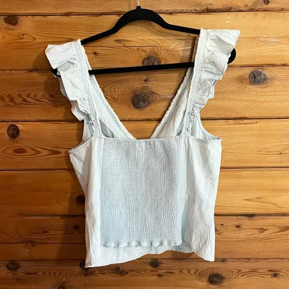Free People Winona Denim Top Size Large - Picture 4 of 7